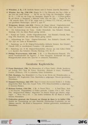 Gerahmte Kupferstiche (Nr. 52 - 77)