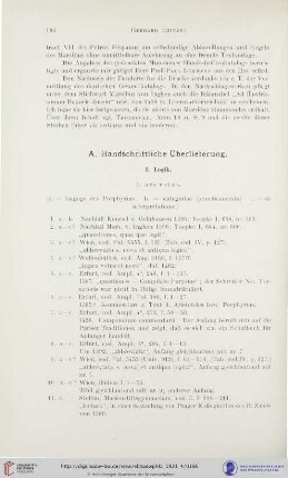 A. Handschriftliche Überlieferung