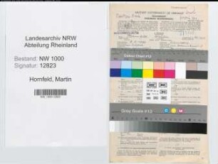 Entnazifizierung Martin Hornfeld, geb. 05.08.1896 (Angestellter)