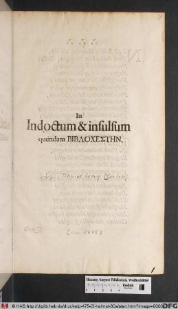 In Indoctum & insulsum quendam Biblochestēn