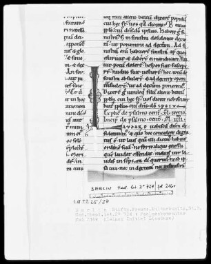 Augustinus, Kommentar zu den Psalmen 101-150 — Initiale L (audare), Folio 216 verso