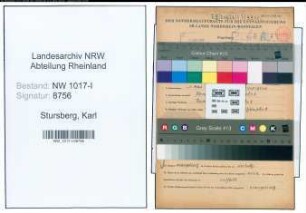 Entnazifizierung Karl Stursberg , geb. 03.05.1881 (Fabrikant)