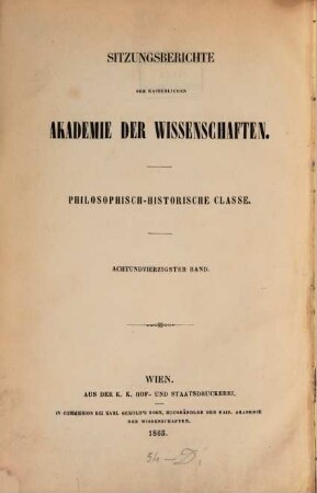 Sitzungsberichte. 48. 1864
