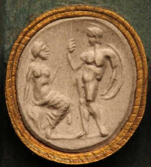 Venus (Aphrodite) spricht mit Mars (Ares) (Daktyliothek, Supplement)