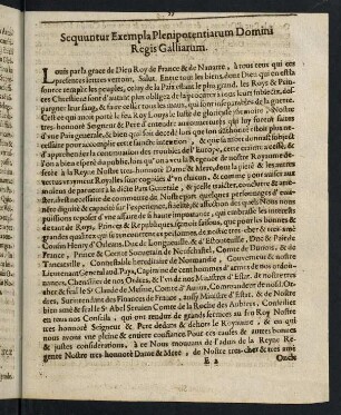 35-40, Sequuntur Exempla Plenipotentiarum Domini Regis Galliarum