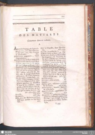 Table Des Matieres Contenues dans ce volume