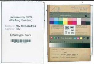 Entnazifizierung Franz Schoentges , geb. 29.03.1894 (Uhrmacher)