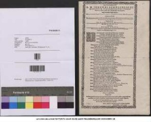 D. M. Iohanni Schvccelio Et Margaretæ Fvrstenaverinæ, Sponso Sponsaeq́ue, prid. Cal. Novembris prōtogamusin ...