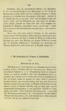 d. Die Bewaldung der Steppen in Südrußland