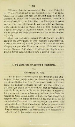 d. Die Bewaldung der Steppen in Südrußland