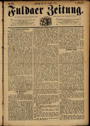 Ausgabe vom Freitag, den 22. August 1890.