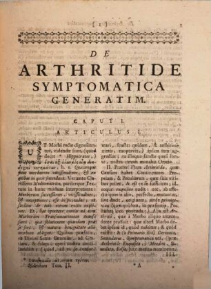 Guilhelmi Musgrave ... De Arthritide Symptomatica Dissertatio