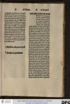 Incipit ix preceptum.