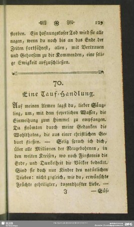70. Eine Tauf-Handlung