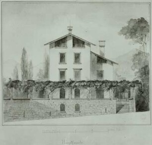 Entwurf für die Villa Garbald in Castasegna, Giebelfront (1. Projekt)