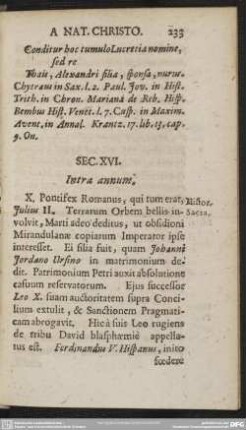Sec. XVI. Intra annum