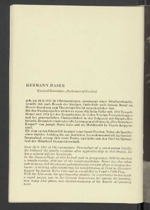 Hermann Haser Ezechiel-Darsteller / Performer of Ezechiel