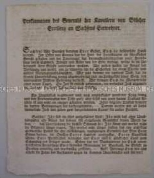 Aufruf zur Unterstützung der preußischen Armee