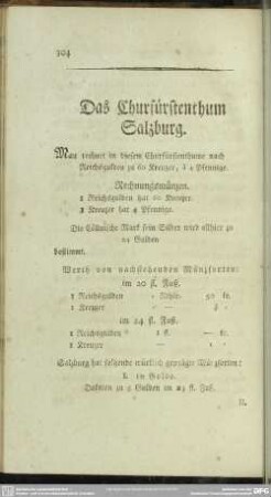 Das Churfürstenthum Salzburg