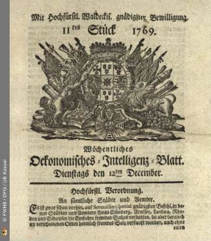11tes Stück, Dienstags den 12ten December 1769