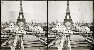 Paris, Weltausstellung 1900, Gesamtansicht des Ausstellungsgeländes vom Trocadéro-Hügel