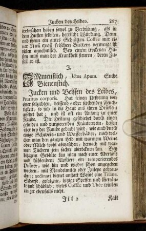 J. = Jucken und Beissen des Leibes.