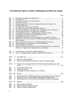 Verzeichnis der Figuren, Tabellen Abbildungen auf Tafeln und Anlagen