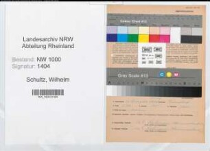Entnazifizierung Wilhelm Schultz, geb. 21.11.1887 (Verw.Angestellte)