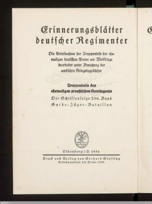 Garde-Jäger-Bataillon : nach den amtlichen Kriegstagebüchern und persönlichen Aufzeichnungen