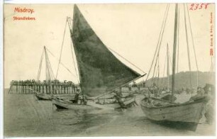 Misdroy. Strand mit Segelschiffen