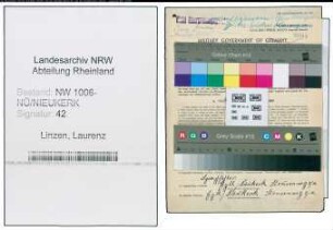 Entnazifizierung Laurenz Linzen , geb. 09.04.1897 (Arbeiter)
