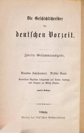 Lobgedicht auf Kaiser Ludwig und Elegien an König Pippin