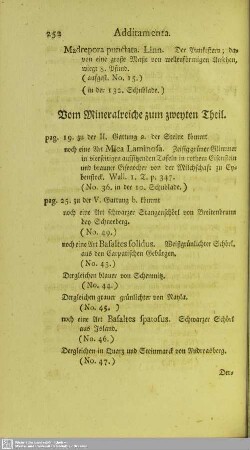 Vom Mineralreiche zum zweyten Theil