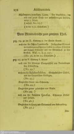 Vom Mineralreiche zum zweyten Theil