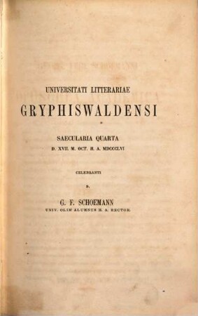 Georg. Frid. Schoemanni Opuscula academica. 1, Historica et antiquaria