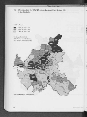 4.7 Stimmenanteile der GRÜNEN bei der Europawahl am 12. Juni 1994 in den Stadtteilen