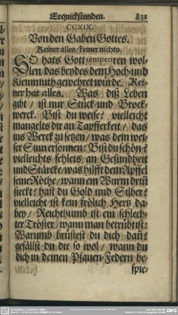 CCXIX. Von den Gaben Gottes