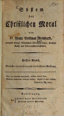 System der christlichen Moral. 1. (1802)