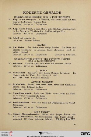 Moderne Gemälde (Nr. 257-283)