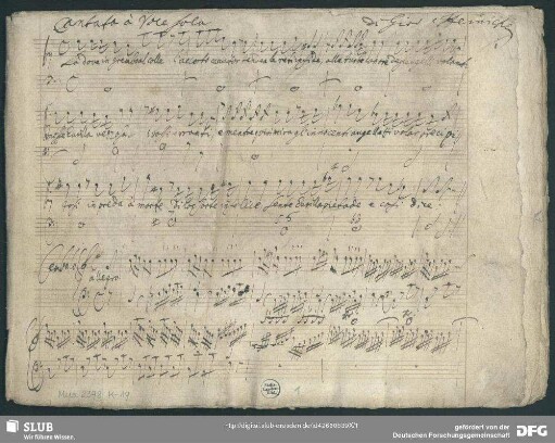 Là dove in grembo al colle - Mus.2398-K-19 : S, bc; LorH S137