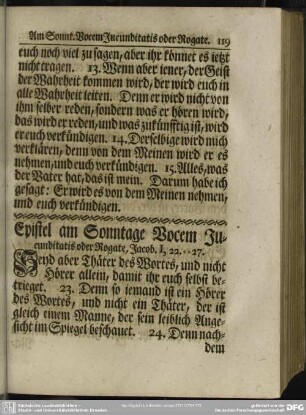 Epistel am Sonntage Vocem Jucunditatis oder Rogate