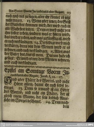 Epistel am Sonntage Vocem Jucunditatis oder Rogate
