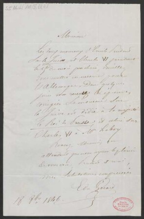 Brief an B. Schott's Söhne : 18.10.1846