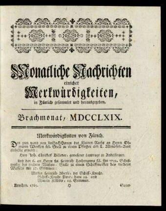 Brachmonat, MDCCLXIX
