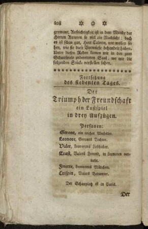 Fortsetzung des Siebenten Tages.