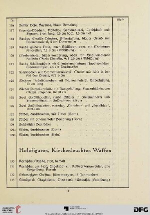 Holzfiguren, Kirchenleuchter, Waffen (Nr. 130-163)