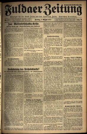 Erste Ausgabe vom Freitag, den 05. August 1932.