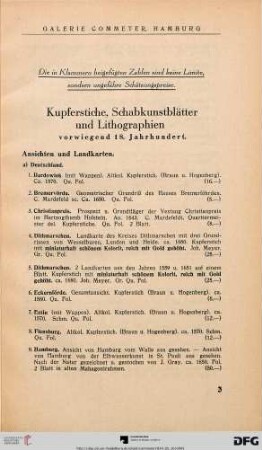 Kupferstiche, Schabkunstblätter und Lithographien (Nr. 1-102)