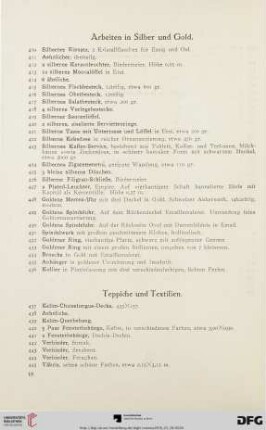 Arbeiten in Silber und Gold (Nr. 410-436)