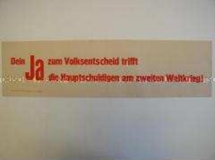 Maueranschlag zum Volksentscheid in Sachsen über die Enteignung der Kriegs- und Naziverbrecher